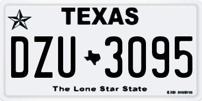 TX license plate DZU3095