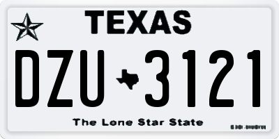 TX license plate DZU3121