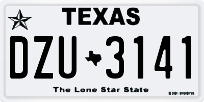 TX license plate DZU3141