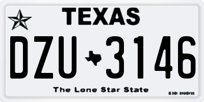TX license plate DZU3146