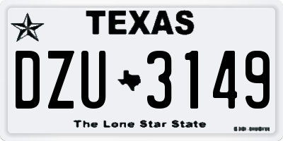 TX license plate DZU3149