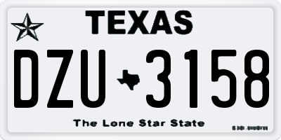 TX license plate DZU3158