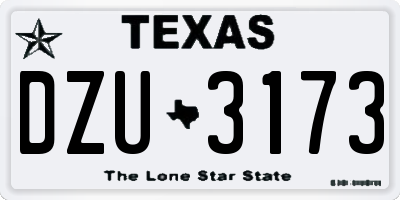 TX license plate DZU3173