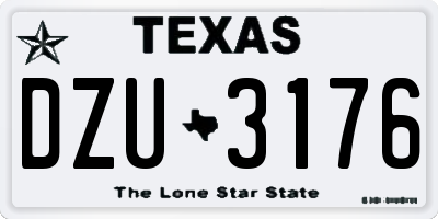 TX license plate DZU3176