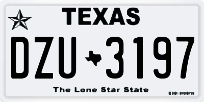 TX license plate DZU3197