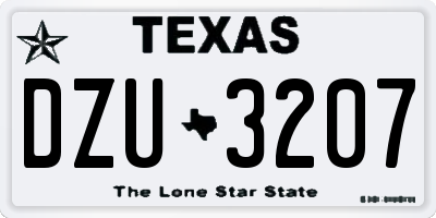 TX license plate DZU3207