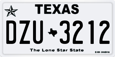 TX license plate DZU3212