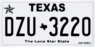 TX license plate DZU3220