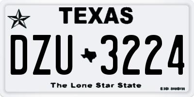 TX license plate DZU3224