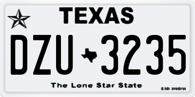 TX license plate DZU3235