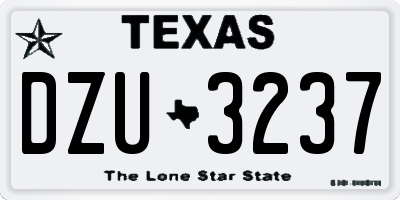 TX license plate DZU3237