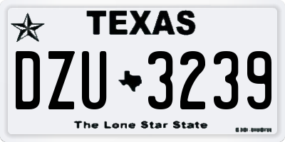 TX license plate DZU3239