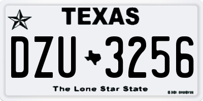 TX license plate DZU3256