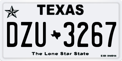 TX license plate DZU3267