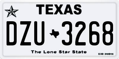 TX license plate DZU3268