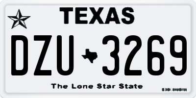 TX license plate DZU3269