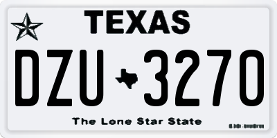 TX license plate DZU3270