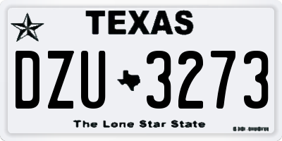 TX license plate DZU3273