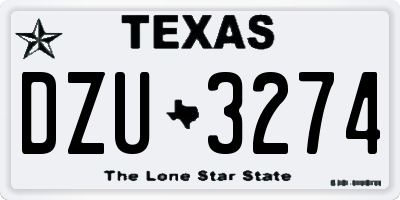 TX license plate DZU3274