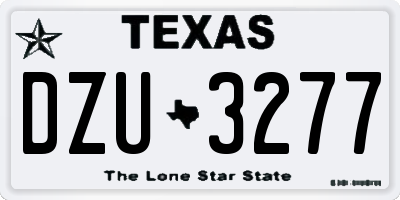 TX license plate DZU3277