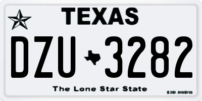 TX license plate DZU3282