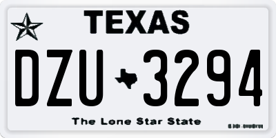 TX license plate DZU3294