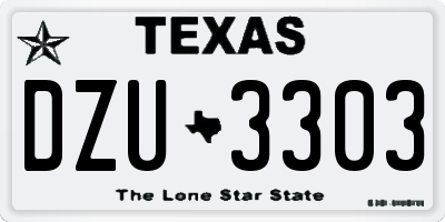 TX license plate DZU3303