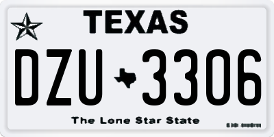 TX license plate DZU3306