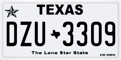TX license plate DZU3309