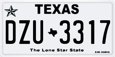 TX license plate DZU3317