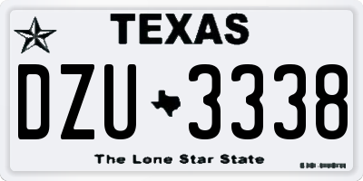 TX license plate DZU3338