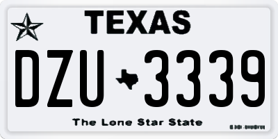 TX license plate DZU3339