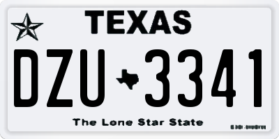 TX license plate DZU3341