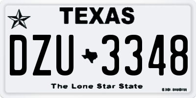 TX license plate DZU3348