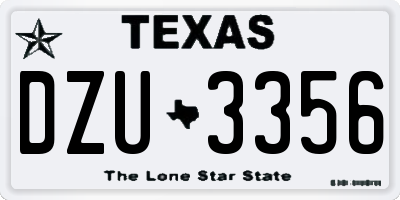 TX license plate DZU3356