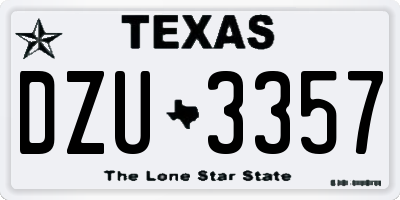 TX license plate DZU3357