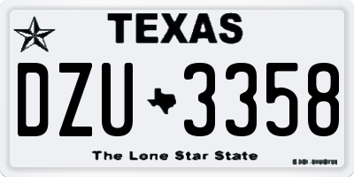 TX license plate DZU3358