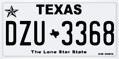 TX license plate DZU3368