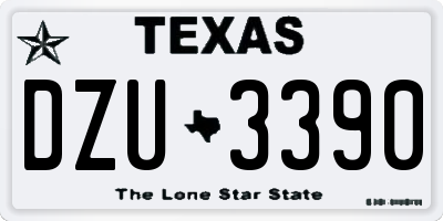 TX license plate DZU3390
