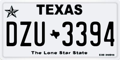 TX license plate DZU3394