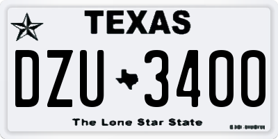 TX license plate DZU3400
