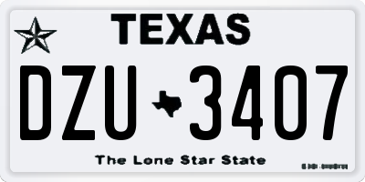 TX license plate DZU3407