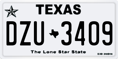 TX license plate DZU3409
