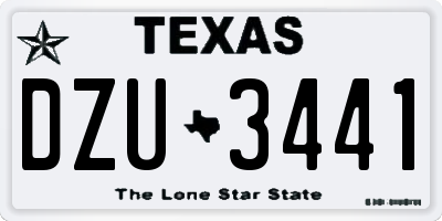 TX license plate DZU3441