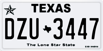 TX license plate DZU3447