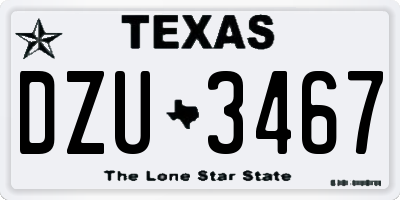 TX license plate DZU3467