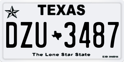 TX license plate DZU3487