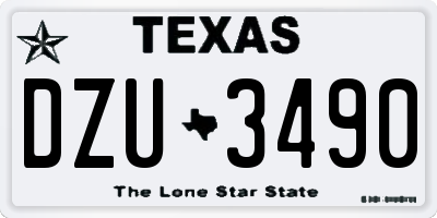 TX license plate DZU3490