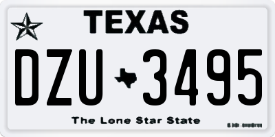 TX license plate DZU3495