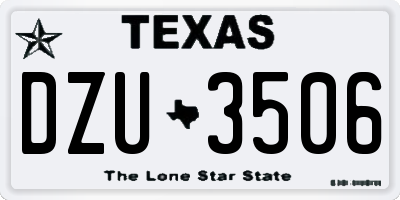 TX license plate DZU3506